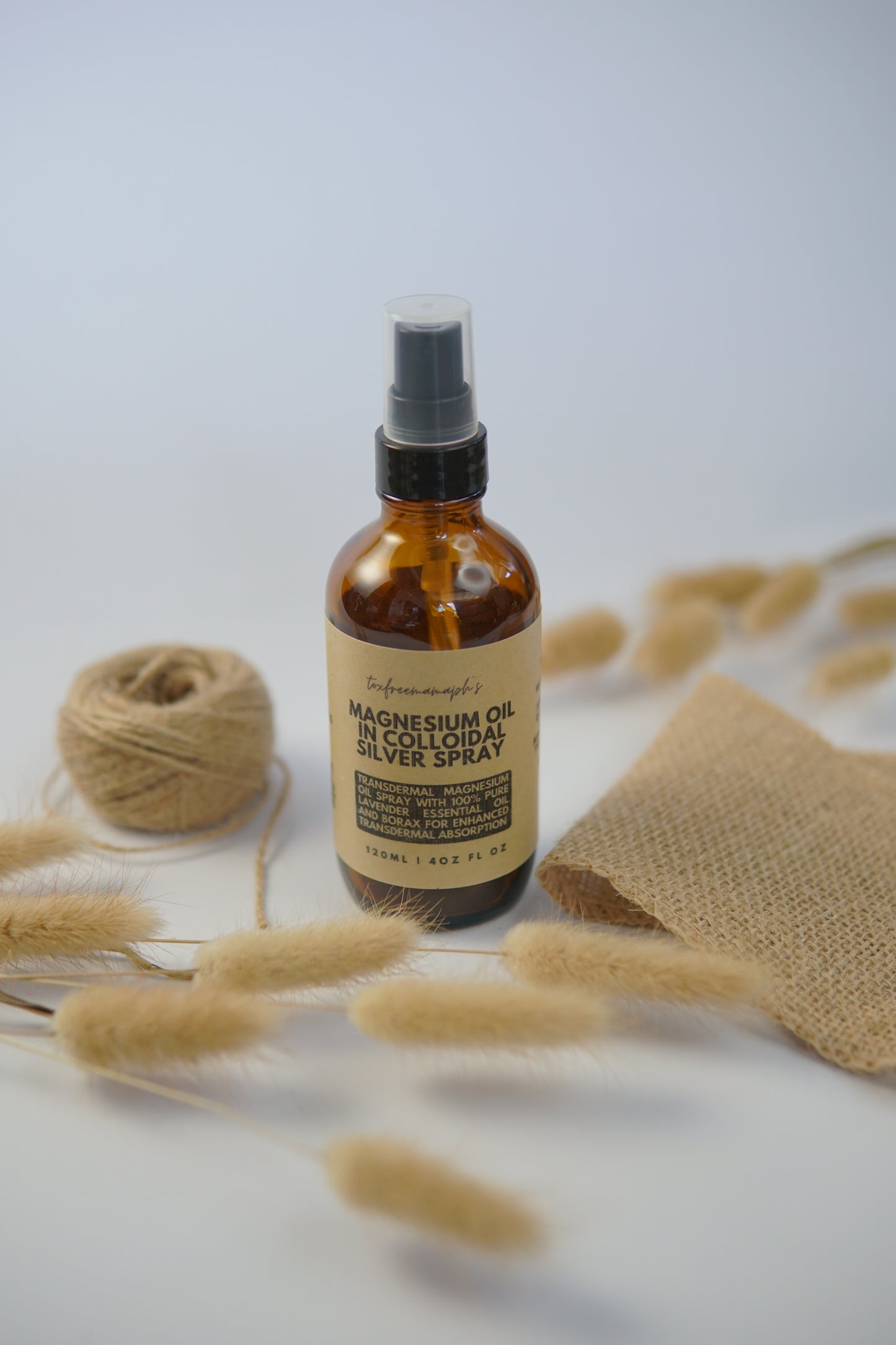 MAGNESIUM OIL IN COLLOIDAL SILVER, BORAX, AND THERAPEUTIC GRADE LAVENDER ESSENTIAL OIL